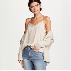 Anine Bing Silk Camisole with Lace Details Sz S